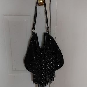 Black leather purse